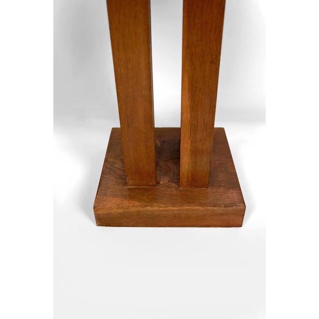 Wood Art Deco Modernist Oak Pedestal Table, France, 1930s For Sale - Image 7 of 9