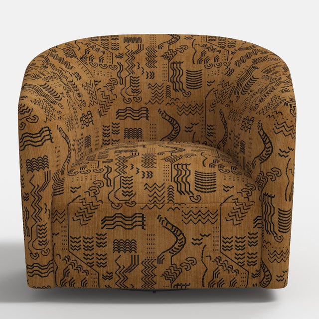 Spritely Home Lana Swivel Chair in Lhasa Camel For Sale - Image 4 of 7