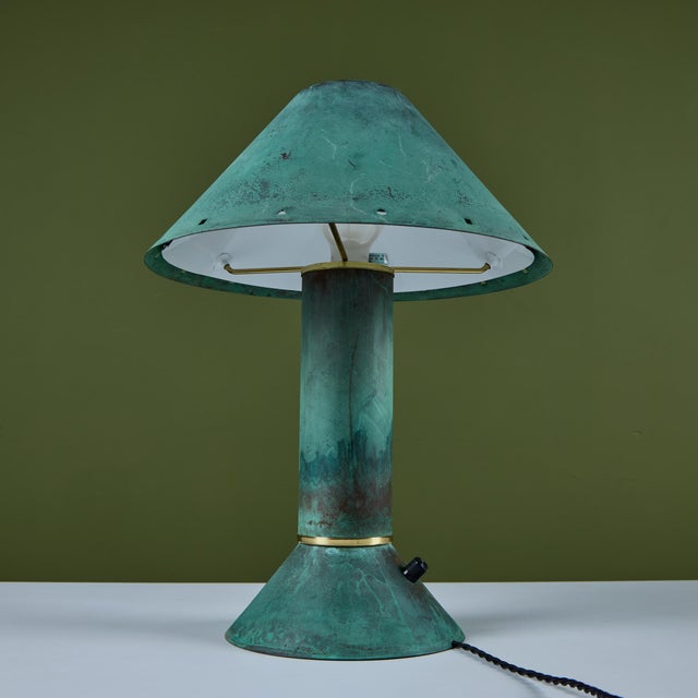 Ron Rezek Verdigris Table Lamp For Sale - Image 12 of 17