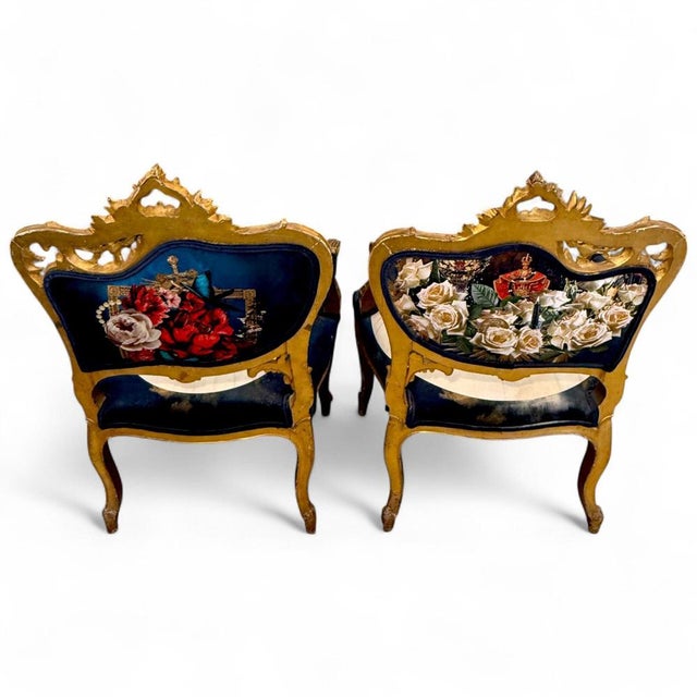Set of Louis XV Style Gilt Armchairs For Sale - Image 17 of 18