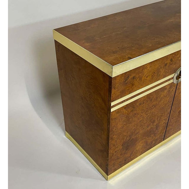 Amazing Pierre Cardin most rare of this version burled olivewood credenza. Stunning and elegant 1970s design.