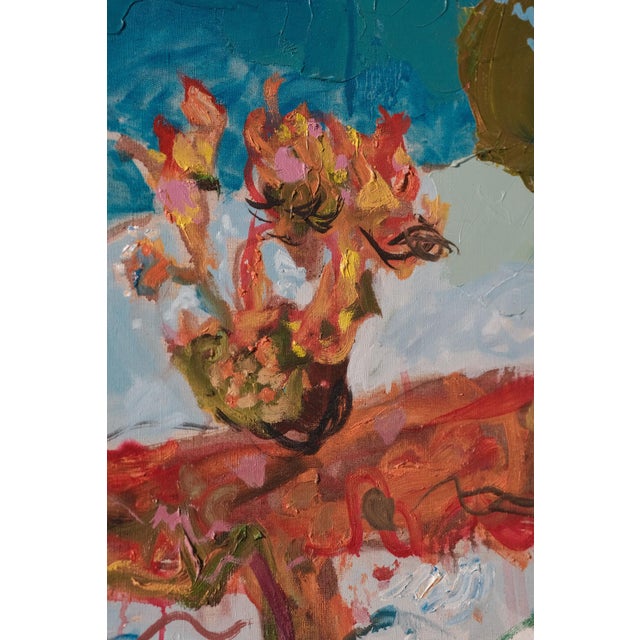 An expressive work in summer colours. The thick strokes and warm texture carry the haze of a summer day. Look at it long...
