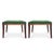 French Mid-Century French Louis XVI Style Walnut & Green Velvet Ottomans - Pair For Sale - Image 3 of 6