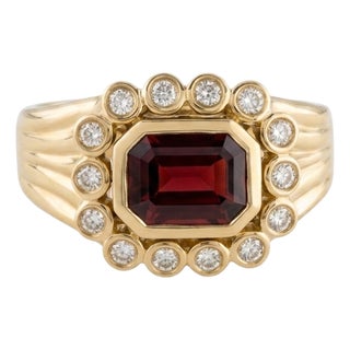 Garnet Wedding Engagement Ring | Garnet & Cz Bridal Promise Ring | 925 Silver Gemstone Ring Us 7 For Sale