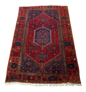 Vintage Hamadan Hand-Knotted Wool Rug