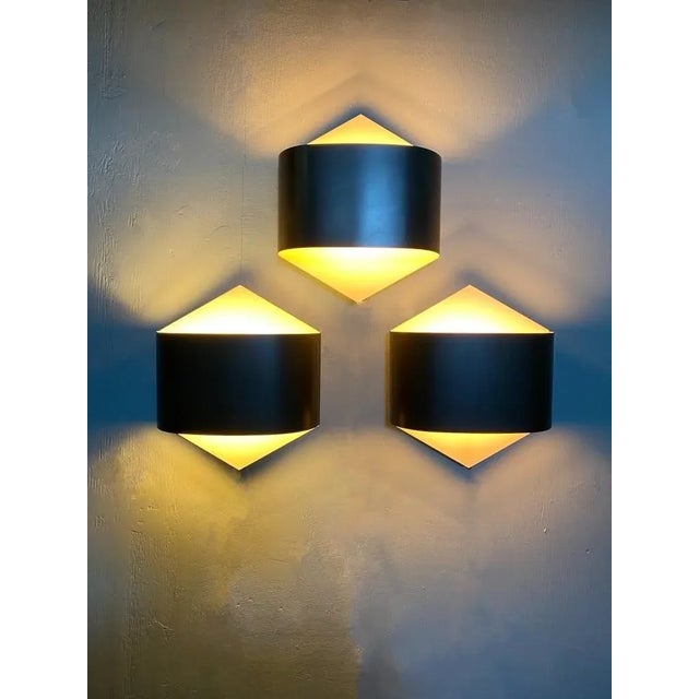 Beautiful, sculptural wall lights by designer Dieter Witte. Staff Leuchten, Germany, was the manufacturer of these smooth...