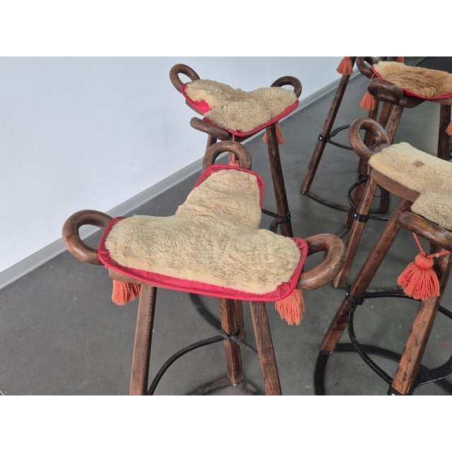 Vintage Brutalist Marbella Stools attributed to Sergio Rodrigues, 1970s, Set of 6 For Sale - Image 13 of 16