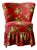 Cocktail Armchair with Red Floral Fabric and Compass Legs For Sale