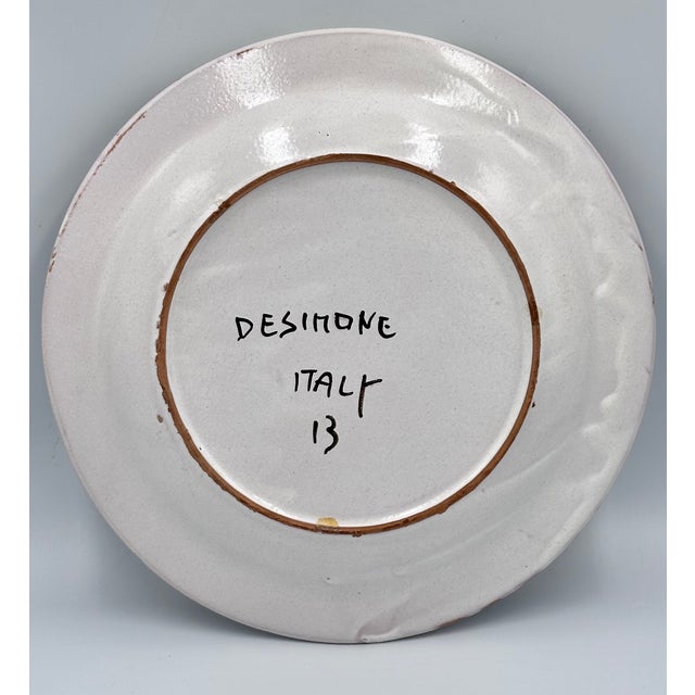 Pasta Bowl Plate by Italian Artist Giovanni DeSimone in the Manner of Picasso For Sale In Palm Springs - Image 6 of 7