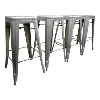 Tolix-Inspired Marais Industry West Bar Stools - Set of 4 For Sale
