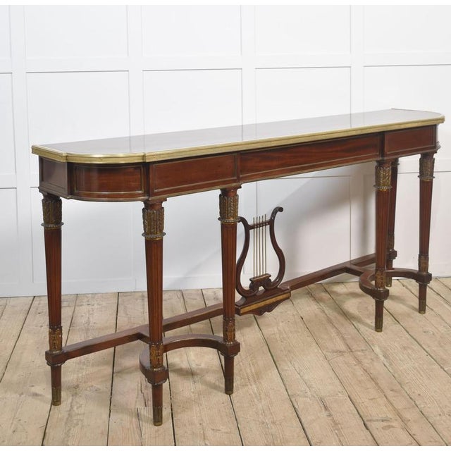 Long French Empire Revival Style Console Table in Mahogany, 1890s For Sale - Image 5 of 18