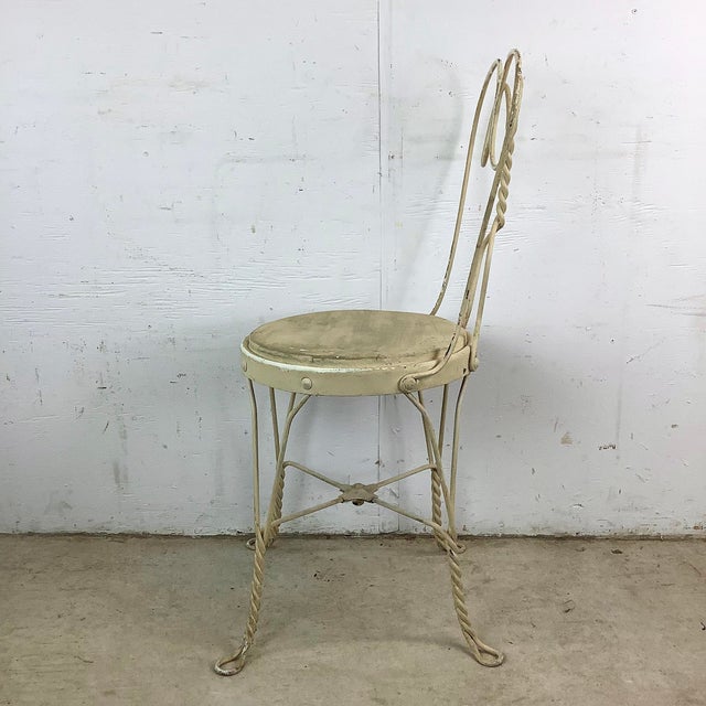Vintage Wrought Iron Ice Cream Parlor Chair For Sale - Image 4 of 12