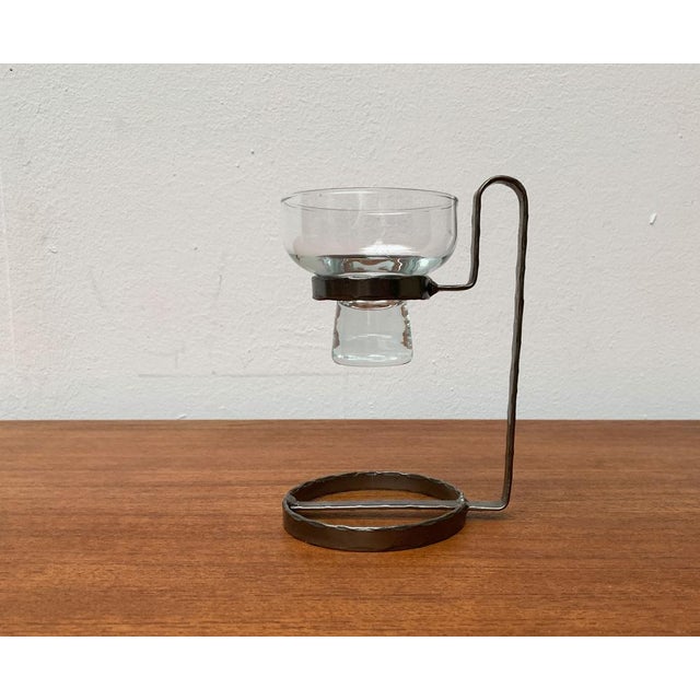 Mid-Century Danish Metal and Glass Candleholder, 1960s For Sale - Image 11 of 18