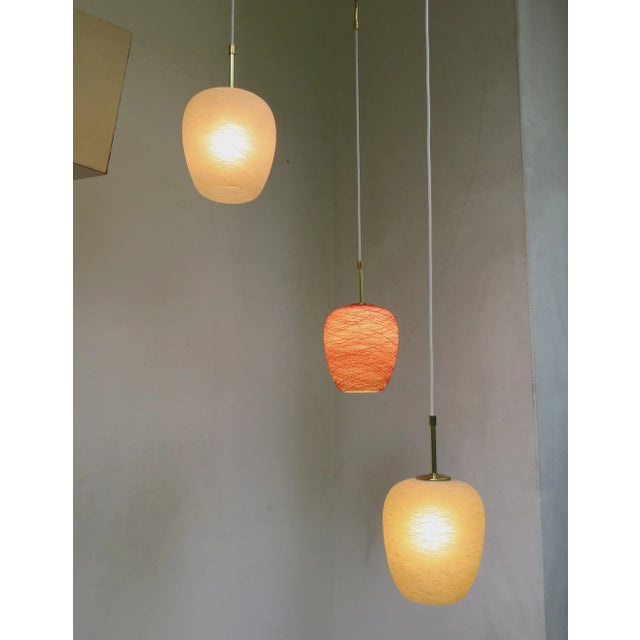 1950s Brass & Glass Shield Cascade Ceiling Light, 1950s For Sale - Image 5 of 18