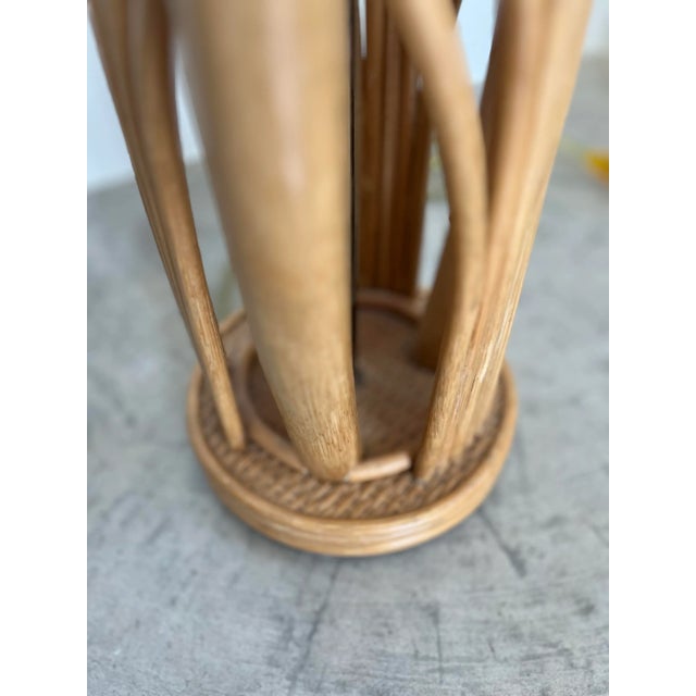Ecru 1970s Coastal Bent Bamboo Sculptural Table Lamp For Sale - Image 8 of 8