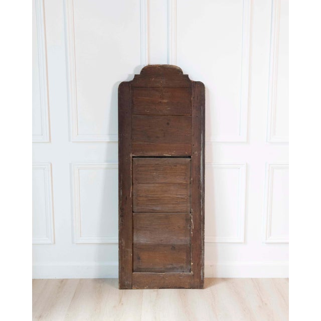 Gray 18th Century Beautiful Louis XVI period trumeau in grey-green painted wood For Sale - Image 8 of 10