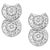 1 Carat, Cluster Stud Earrings 14 Karat White Gold Post Back, Great Value For Sale - Image 15 of 18