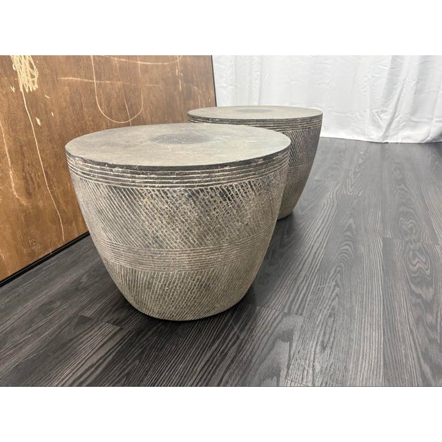 Rh Restoration Hardware Vetro Round Side Table – 21" Diam., Set of 2 For Sale - Image 12 of 18