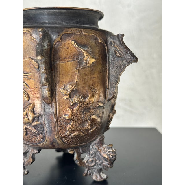 19th-Century German Bronze Footed Urn With Avian Reliefs and Gargoyle Motifs For Sale - Image 16 of 17