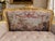 French Late20C French Artisan LouisXVI Gold Beige Velvet Settee-1Pc For Sale - Image 3 of 15
