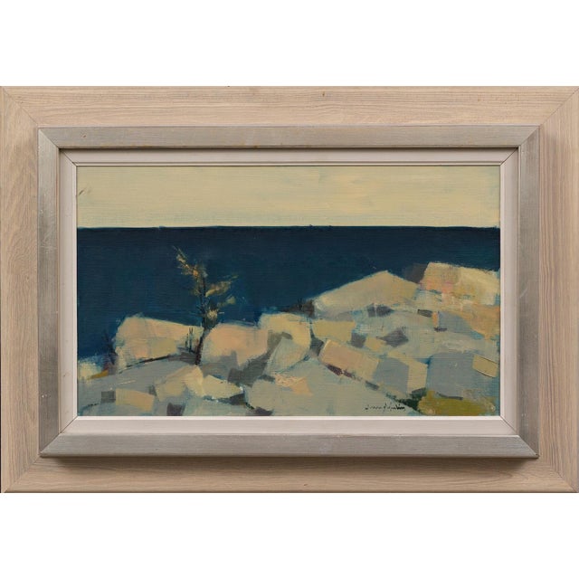 Arne Aspelin, Coastal Landscape, 1950s, Oil on Canvas, Framed For Sale - Image 15 of 18