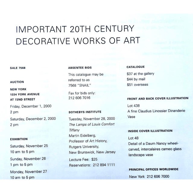 Sotheby’s New York Catalog Important 20th Century Decorative Works of Art, December 1 and 2, 2000 For Sale - Image 18 of 18