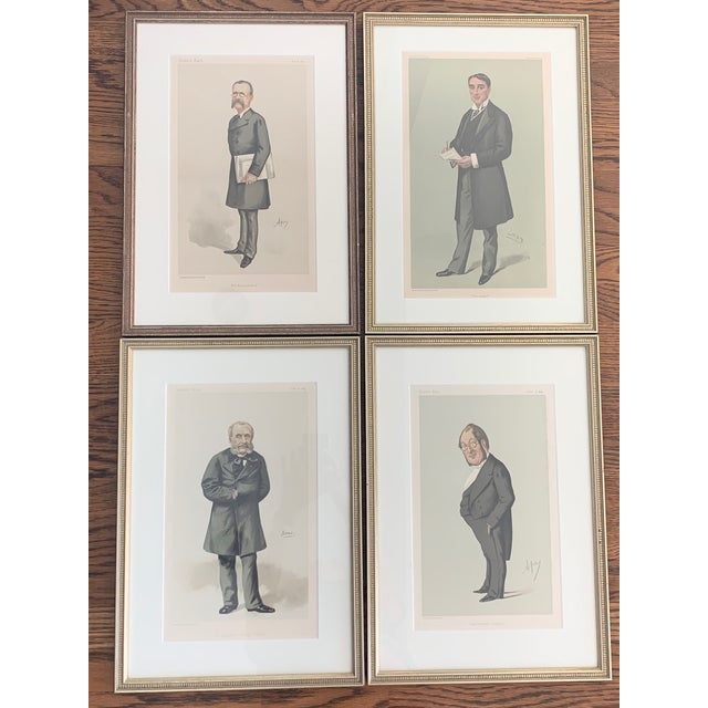 Antique Vintage Vanity Fair Men of the Day Framed Prints - Set of 4 For Sale - Image 10 of 10