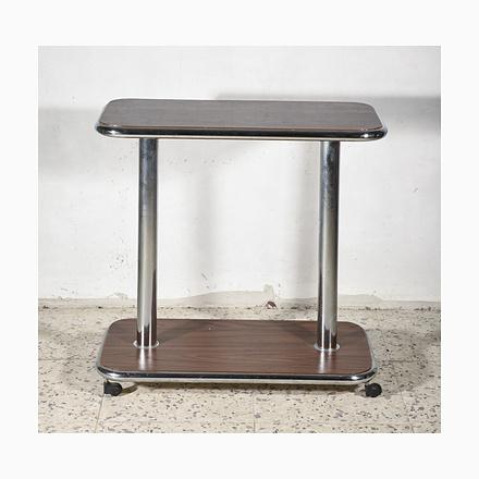 Trolley Table in Wood and Chromed Steel, Italy, 1980 For Sale - Image 8 of 8