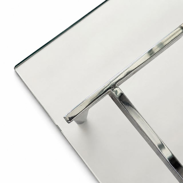 Vintage Modernist Chrome and Clear Glass Square Side Table For Sale - Image 16 of 17