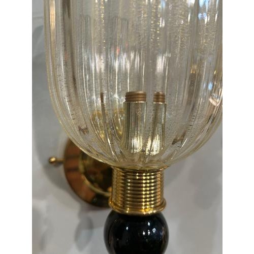 Brass and Glass Murano Wall Sconces, 1990, Set of 2 For Sale - Image 18 of 18
