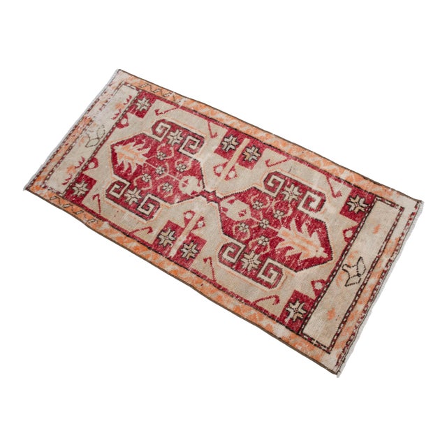 Hand Knotted Door Mat, Entryway Rug, Bath Mat, Kitchen Decor, Small Rug, Turkish Rug - 1′7″ × 3′3″ For Sale