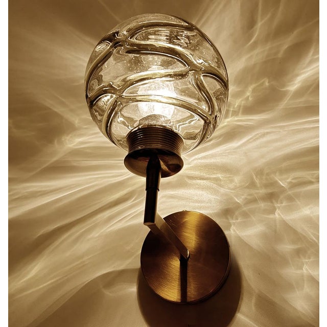 Metal Vintage Glass Sconces from Doria Leuchten, 1970s, Set of 2 For Sale - Image 7 of 12