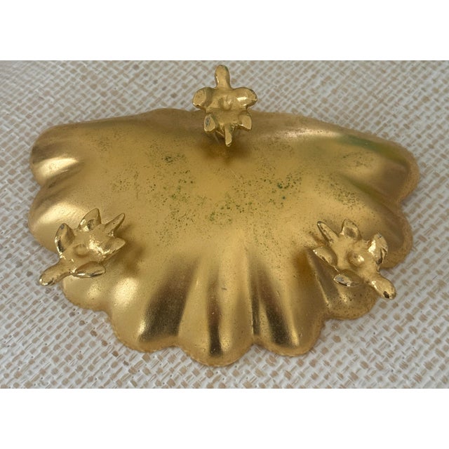 Bronze Sherle Wagner Shell Gold Plate Soap Dish For Sale - Image 8 of 12