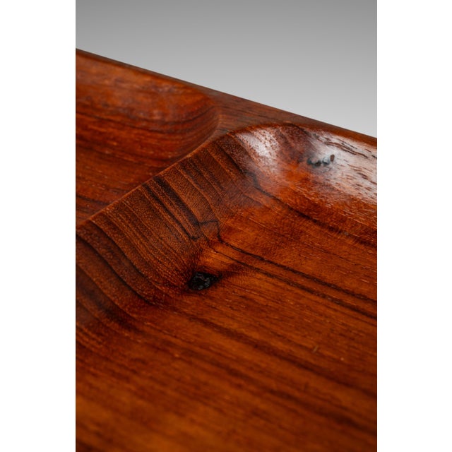 Mid-Century Organic Modern Serving Tray / Catchall Carved From Solid Burmese Teak, C. 1970s For Sale - Image 17 of 18