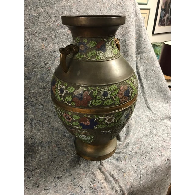 Bronze & Enamel Chinese Urn For Sale - Image 6 of 7