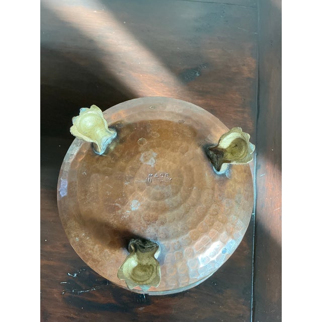 Mid 20th Century Vintage Italian Hammered Copper Cachepot Planter on Claw Feet For Sale - Image 5 of 9