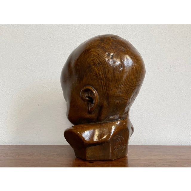 Jan Verdonk, Paridur Bust of a Sleeping Child, 1920s, Plaster & Resin For Sale - Image 6 of 15
