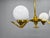 White Adjustable Art Deco Brass Chandelier with Milk Glass, 1930s For Sale - Image 8 of 16