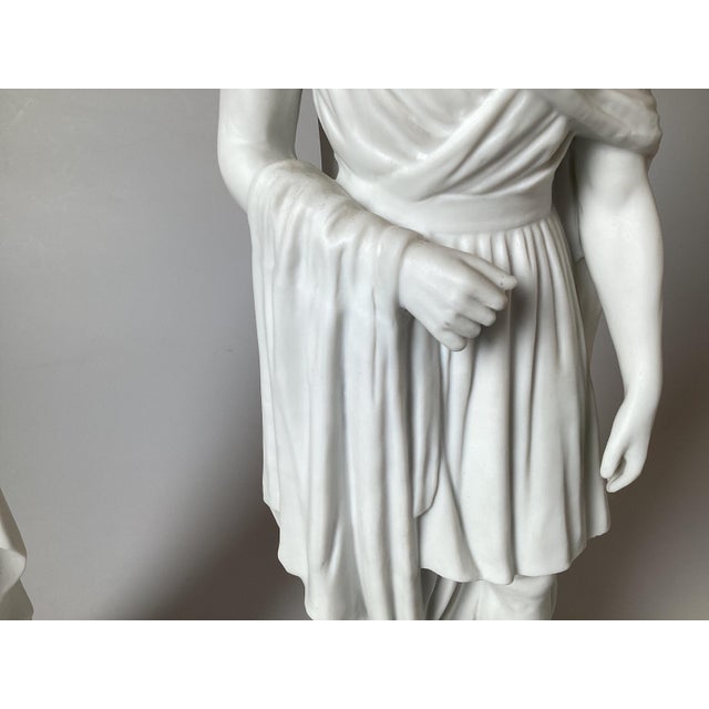 Parian Porcelain Neoclassical Statues - A Pair For Sale - Image 9 of 12