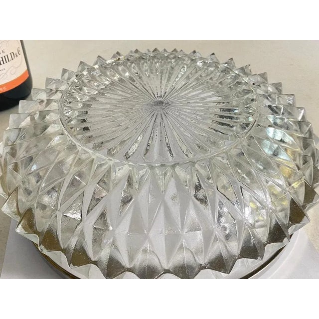 20th Century Glass Dish Vide-Poche Bowl Glass and Metal Round Pattern, France For Sale - Image 3 of 9