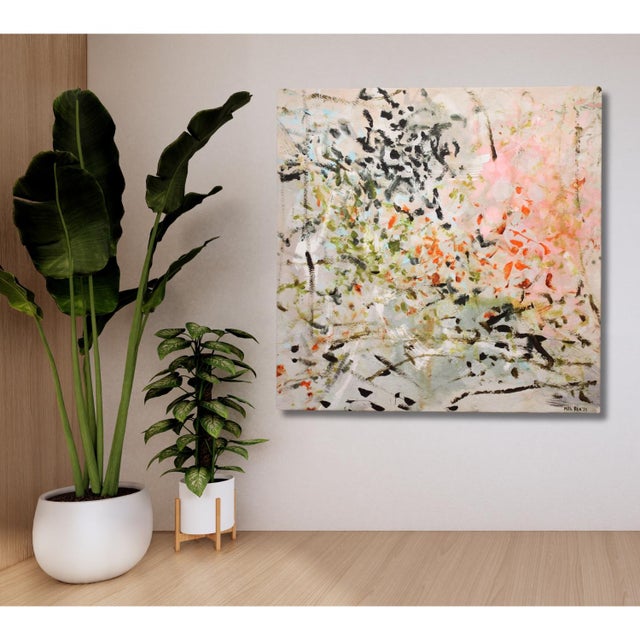 Painting title - "Cordially Invited to Everything" :: mixed media on unstretched canvas :: 48”x48” :: by Mel Rea...