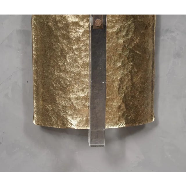 Mid-Century Modern Mid-Century Gold Murano Glass Wall Light, 1990s For Sale - Image 3 of 9
