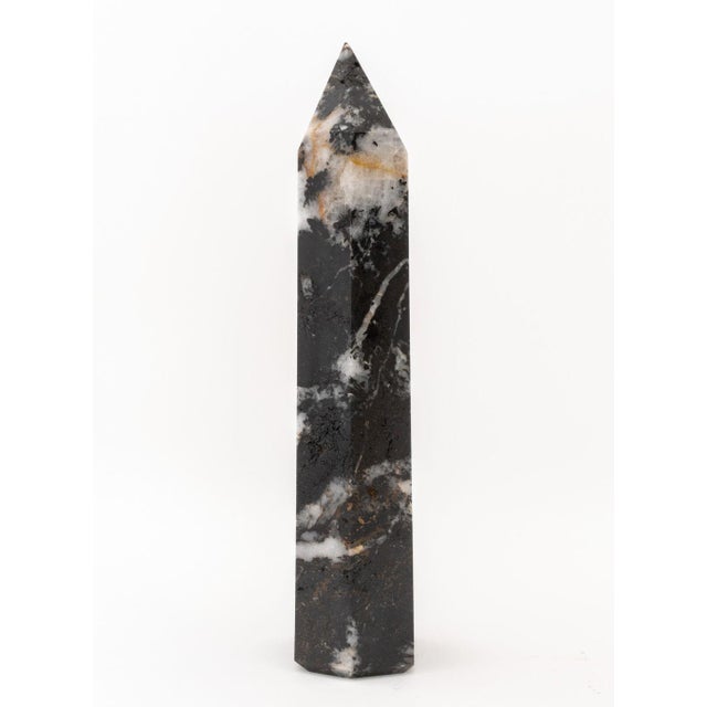 Mid 20th Century Zebra Jasper Crystal Tower Obelisk Specimen For Sale - Image 5 of 11