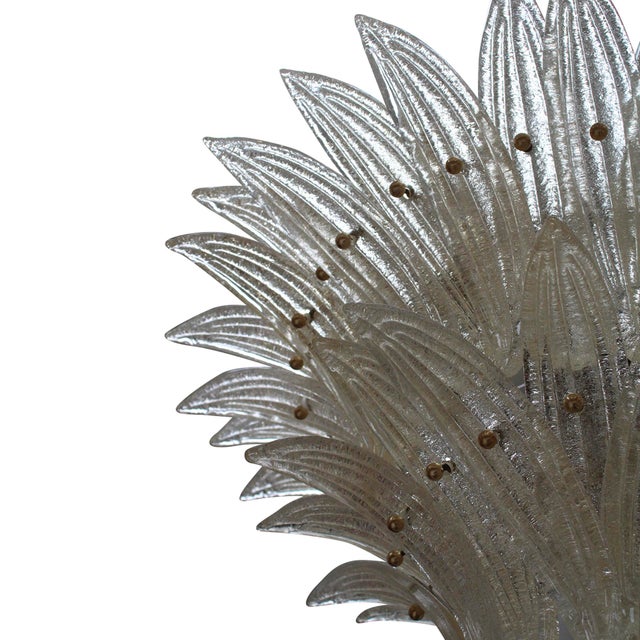 Mid-Century Modern Italian Suspension Lamp in Transparent Murano Glass and Brass For Sale - Image 6 of 13