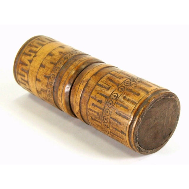 Late 19th Century Late 19th Century Carved Wood Lime Container Indonesia # 3 For Sale - Image 5 of 8