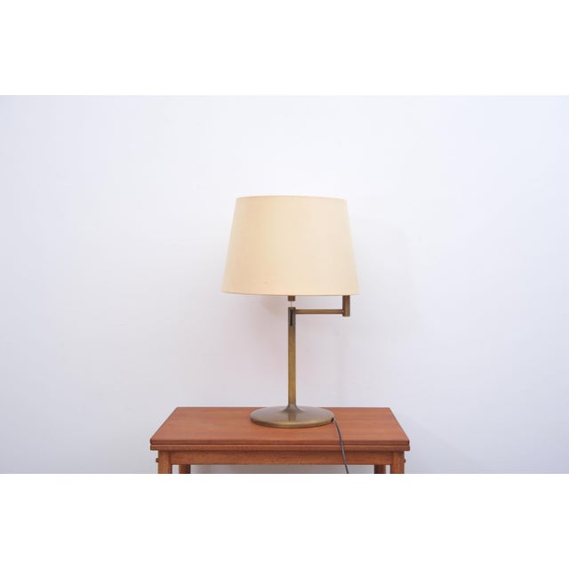 Mid-Century Modern Brass Table Lamp with Swivel Arm by Swiss Lamps International, 1970s For Sale - Image 3 of 10