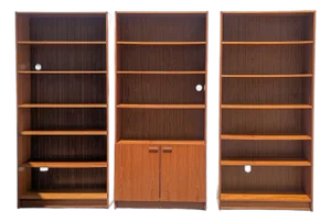 Set of Three Mid-Century Teak Bookcases