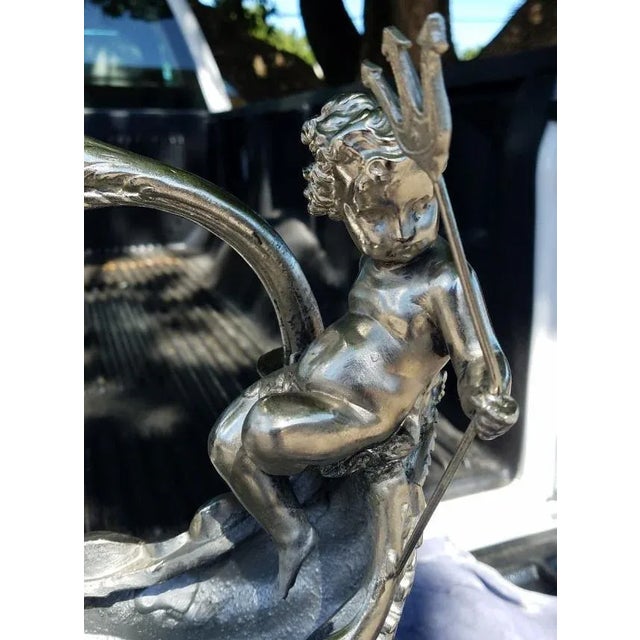Silver 1960's Vintage Putti & Triton Nautical Lamps- A Pair For Sale - Image 8 of 12