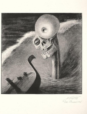 After Alfred Kubin, The Horror, 1890s, Lithograph, Framed
