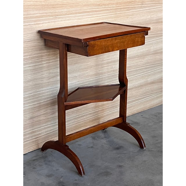 French Art Nouveau Side Table or Nightstand With Drawer and Shelve For Sale - Image 6 of 11